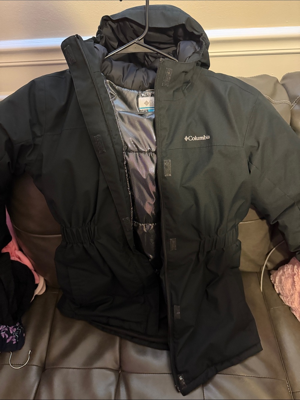Columbia Black Kids Hooded Puffer Jacket